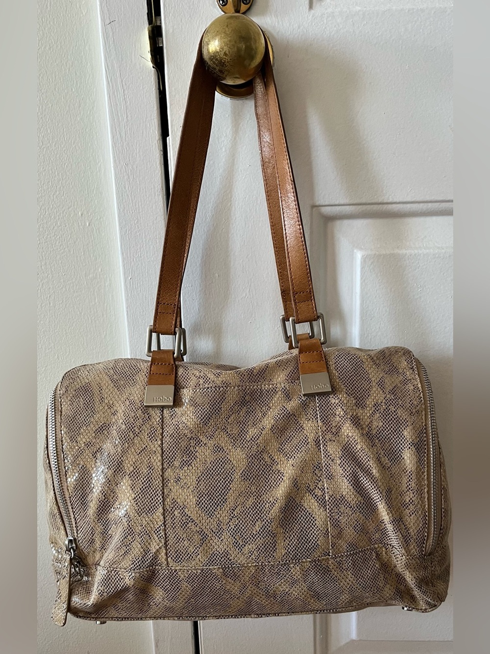 HOBO Madelyn Python-Pattern Satchel - Picture 3 of 13